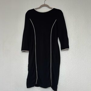 BANANA REPUBLIC black and white long sleeve midi dress in size 0